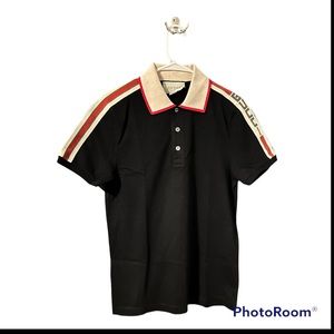 Gucci Cotton Polo with Gucci Stripe